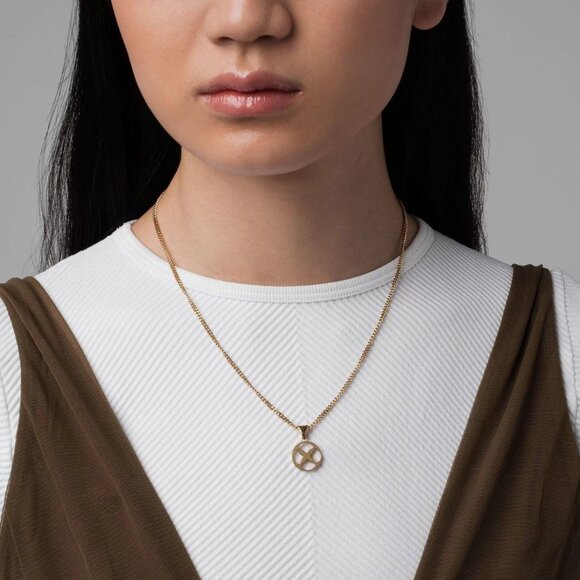 Vitaly Glyph Pendant Necklace – Gold, 47cm - Picture 2 of 8